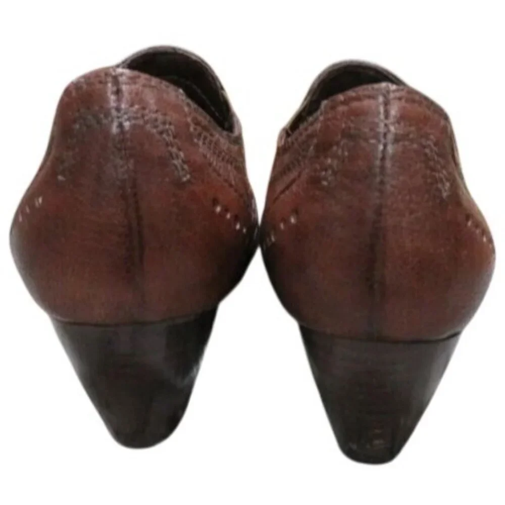 Bare Traps Treasures Quality Brown leather Block Heel ankle booties boots classy